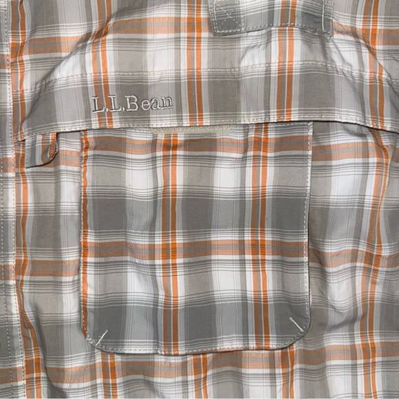 L.L. Bean Men's Mesh Lined Short Sleeve Button Up Shirt Hiking Camping Size XXL - Picture 4 of 6